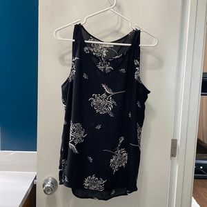 Womens size large Maurice’s black floral tank